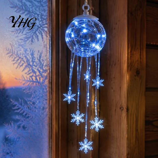 Reusable Festive Ornaments LED Hanging Christmas Ornament, Icy Glow Sparkling Snowflake Cascade Decoration, Party Favors Winter Lighted Decor for Tree