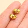 Gold-Plated 304 Stainless Steel Lucky Ingot Bead Connectors