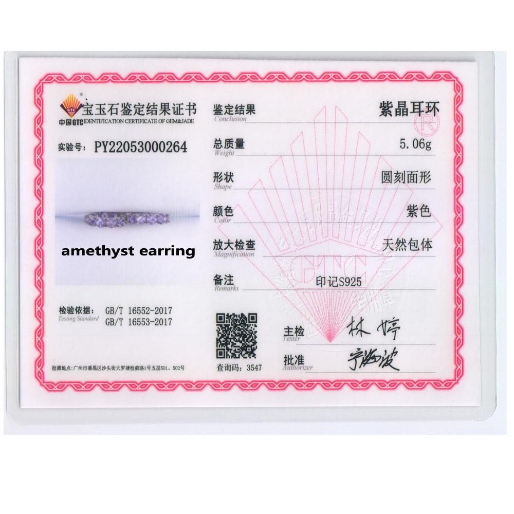Natürliche helle Farbe Amethyst rund 4,0 mm Ohrringe echte Edelsteine 925 Sterling Silber Modedesign Frauen edlen Schmuck