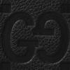 Gucci Portafoglio in Pelle con Patta Logo GG Jumbo Doppia G Stampato Portafoglio Uomo Nero 739475-AABY0-1000