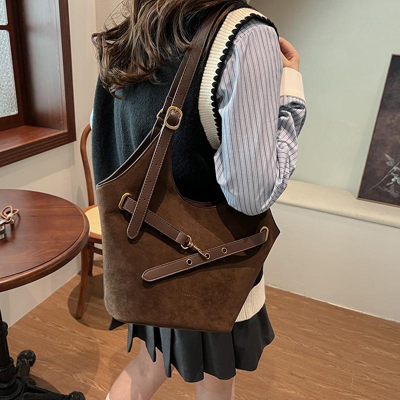 

Премиальный сенс большая вместимость сумка-ведро ретро сумка-тоут для поездок на работу 2025 новая универсальная сумка для мамы и ребенка сумка на плечо/подмышку 35*14*31