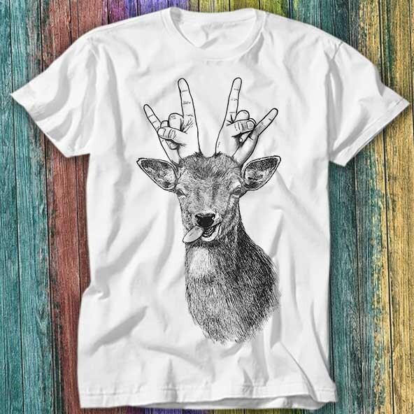 

Party Deer Heavy Metal Sense Of Humor T Shirt Top Tee 504 2XL