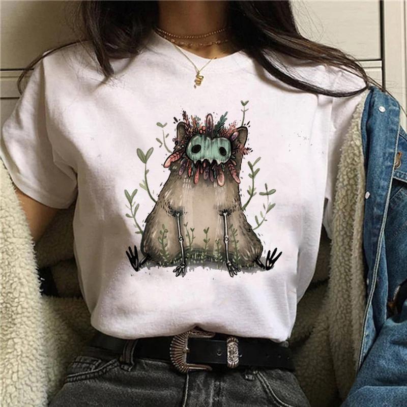 Retro Harajuku 2023 Damkläder Dam T-shirt Mönster T-shirt Damtopp Tecknad Rolig T-shirt Kortärmad Tecknad Prin