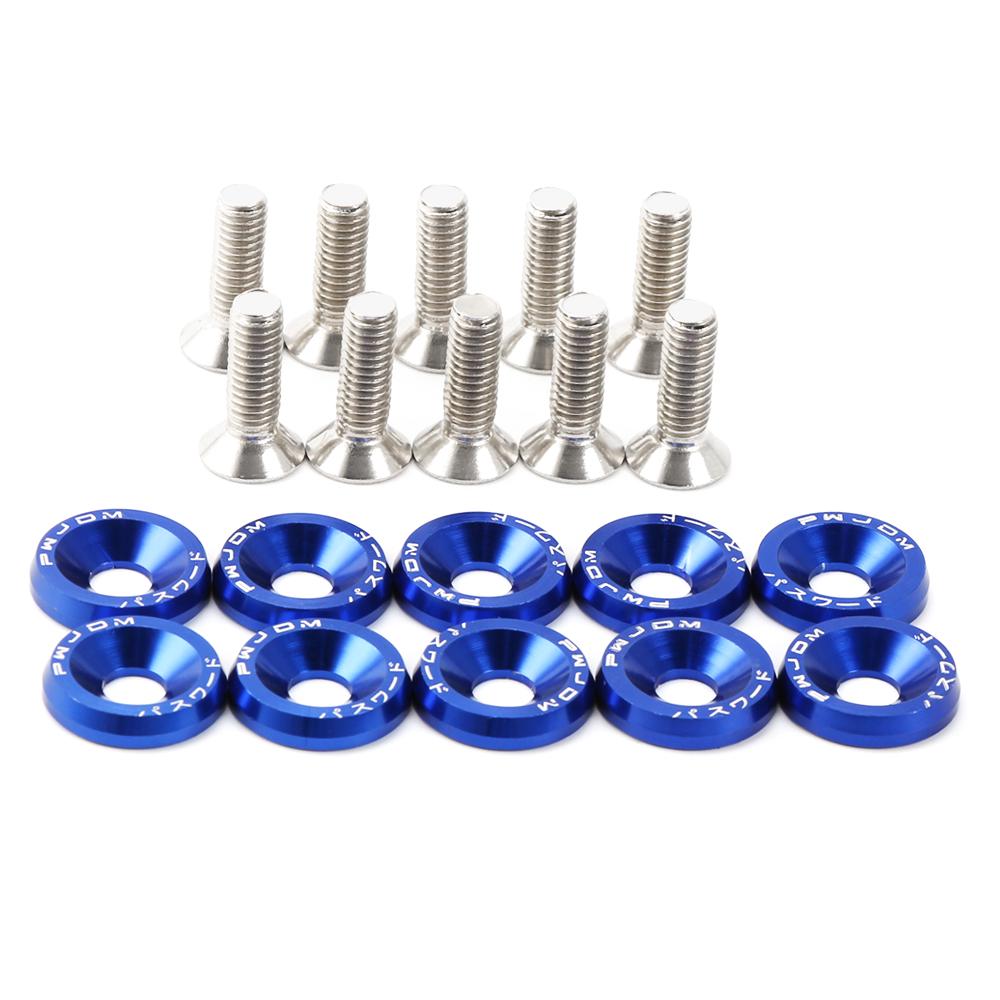 Muscle Car Parts XYIVYG 20PCS Black Billet Aluminum Fender Bumper Washer Engine Bay Dress Up Kit M6X15MM-in Nuts Diy Bumper Kit - Foto 2