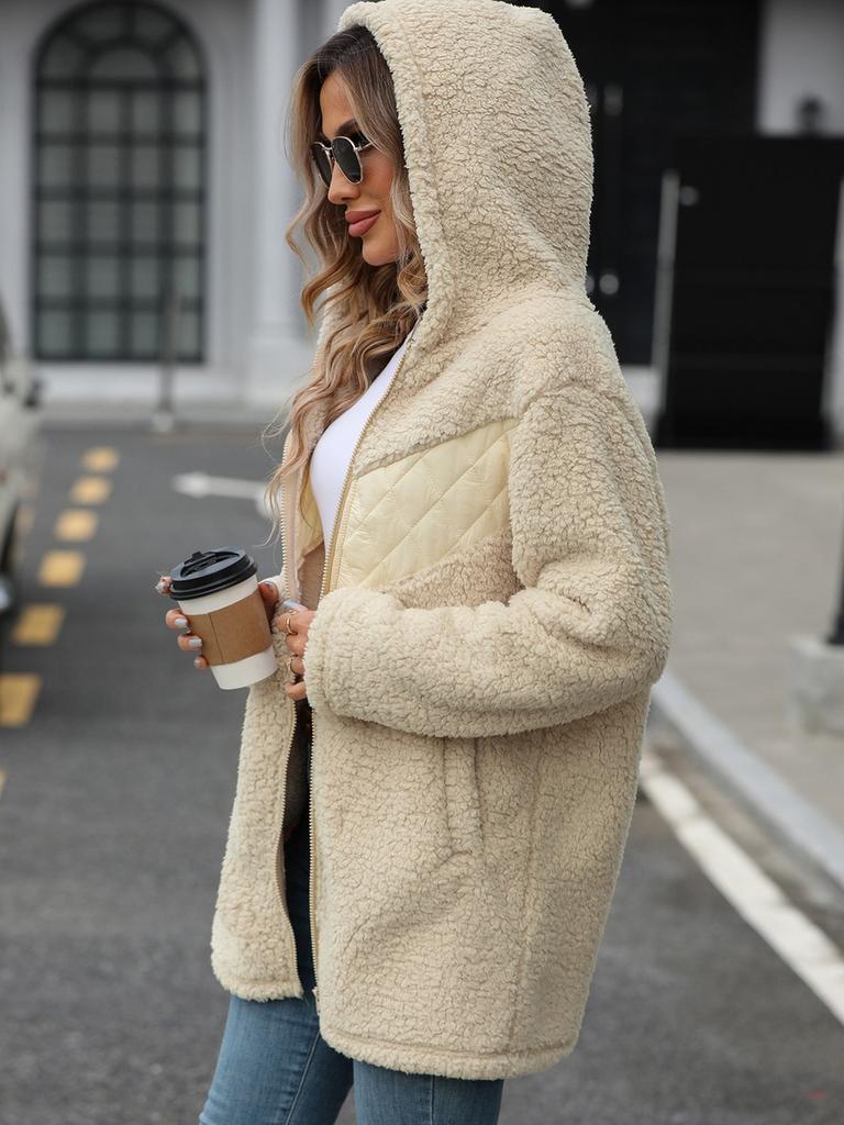 Fluffy Fleece New Women's Autumn Winter Cardigan Long Sleeve Zip-Up Loose Plush Coat Women