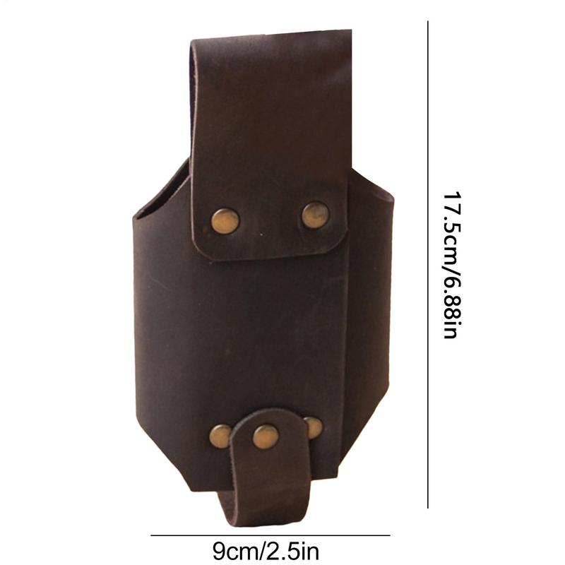 Leather Beer Bottle Waist Holster Portable Beer Belt Bag Handy Wine Bottles Beverage Holder Outdoor Drink Bottle Case Cover