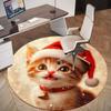 1PC cat Christmas Office Round Area Rug, Under Office Chairs Bedroom Living Room Home Decor,Carpet for Office, -1110190