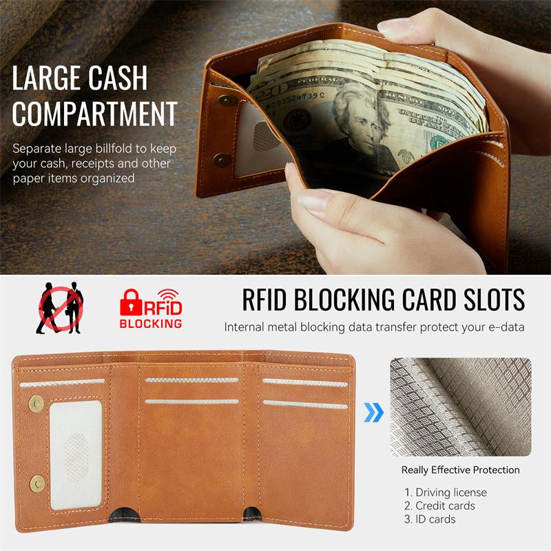 RFID-Schutz PU-Leder Tasche Geldbörse Magnetische Kartenetuis für alle Magsafe-Funktionen PU-Leder Herren Damen Kartenetui Standfunktion Abdeckung