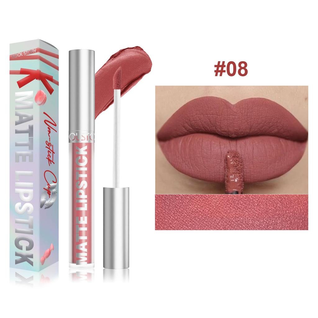Non-stick Cup Matte Color-fixed Lip Glaze Velvet Matte Surface Not Easy To Decolorize Liquid Lipstick Sexy Long-lasting Color Waterproof Lip Gloss