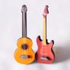 1/6 Dollhouse Miniature Wooden Electric Guitar With Stand Model Instrument Toy