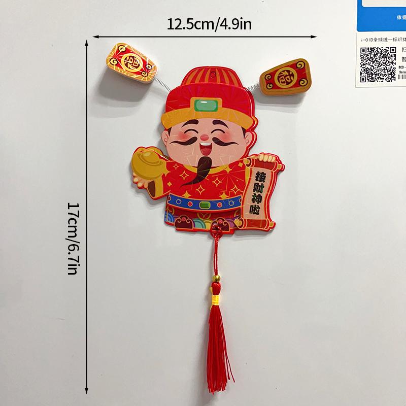 Chinese Latest Year Refrigerator Magnetic Sticker God Of Wealth Fridge Magnet Pendants  Horse Year Spring Festival Decoration