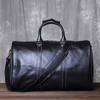 Retro Leather Men's Travel Bag Crazy-horse Leather Large-capacity Luggage Bag Top Layer Cowhide  Men Portable Diagonal Bag NZPJ