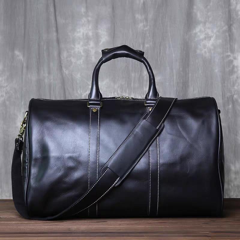 Retro Leather Men's Travel Bag Crazy-horse Leather Large-capacity Luggage Bag Top Layer Cowhide Men Portable Diagonal Bag NZPJ