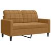 2 Piece Sofa Set with Cushions Brown Velvet
