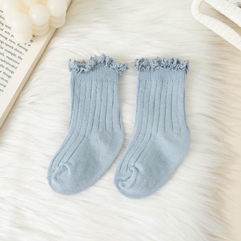 Kids Short Socks Ruffle Baby Girls Toddlers Cute Soft Cotton Sock Lace Flower Children School Uniform Socks For 0-8 Years