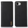 KHAZNEH For iPhone 16e Case Wallet Genuine Cow Leather Phone Cover Nappa Texture