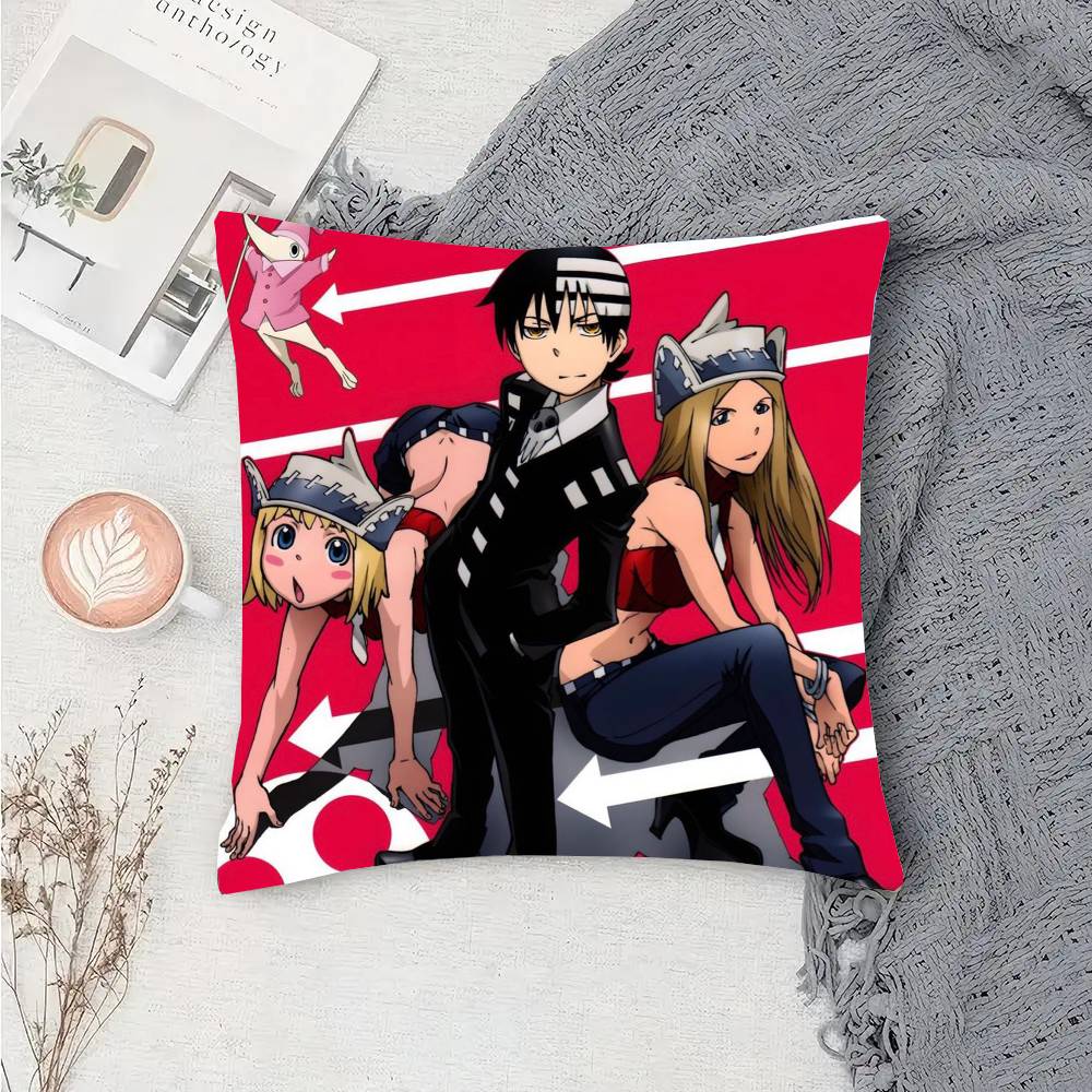S-Soul E-Eater Animation Pillow Case Fashion Square Pillowcase Bedroom Sofa Room Ins Decoration Leisure