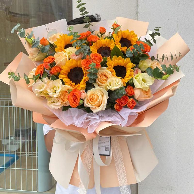 Tweekleurig Bloemenboeket Inpakpapier voor Verse Bloemen - Oya Papier