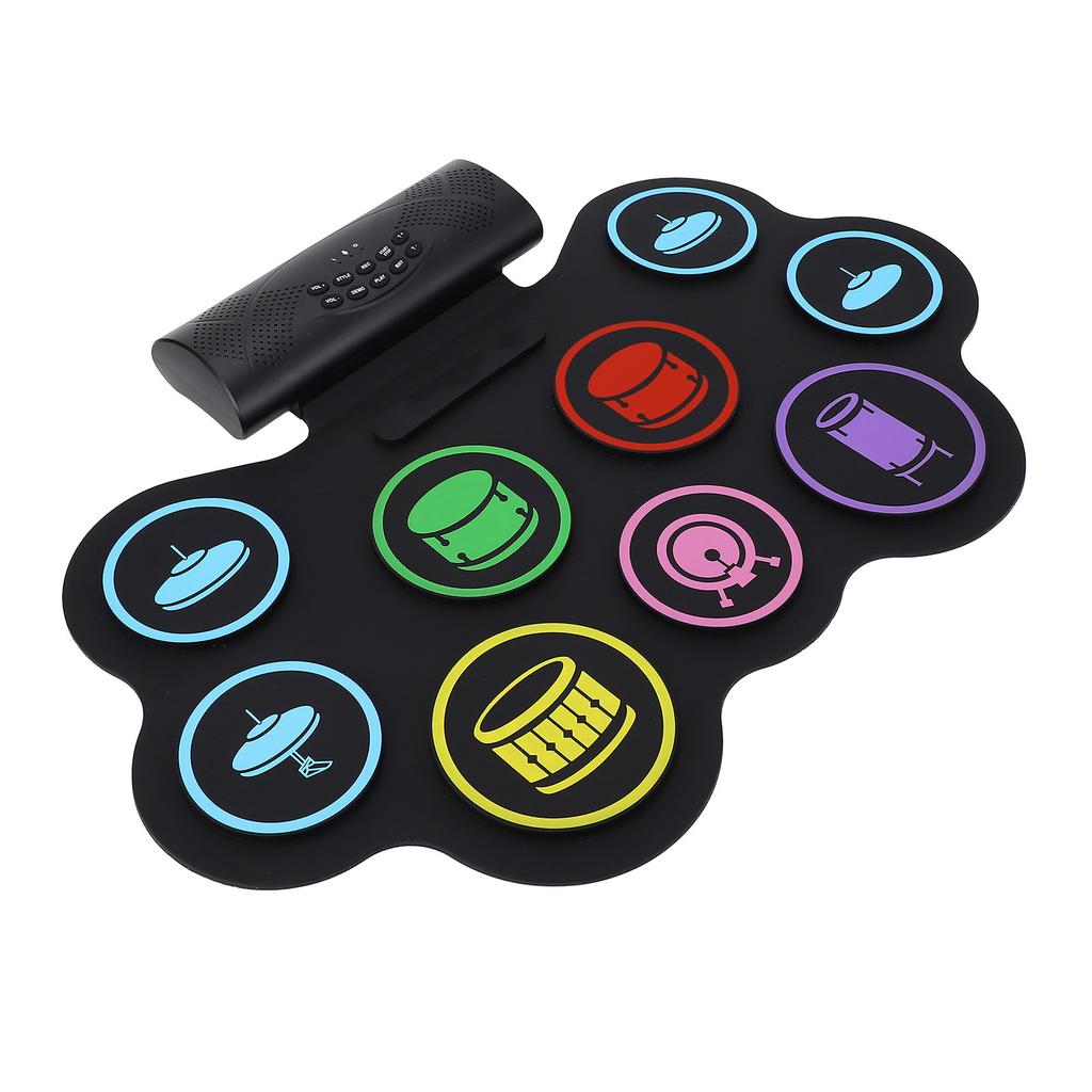 9 Pads Electronic Drum Set Educational Rechargeable Built in Speaker Headphone Bluetooth USB MIDI Ro