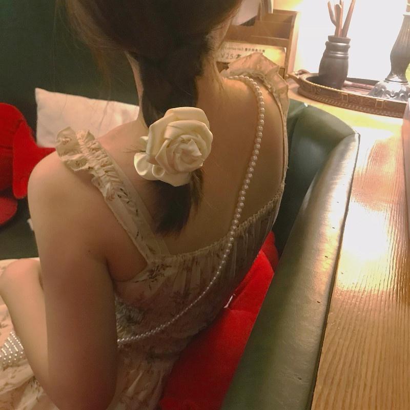 French Silk Headband, Retro Rose, Three-dimensional Flower, Large Intestine Hair Tie, Female Korean Version