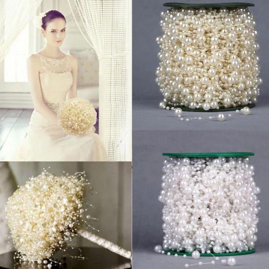 5M Faux Pearl Beads Chain Garland Rope Bridal Wedding Party Headwear