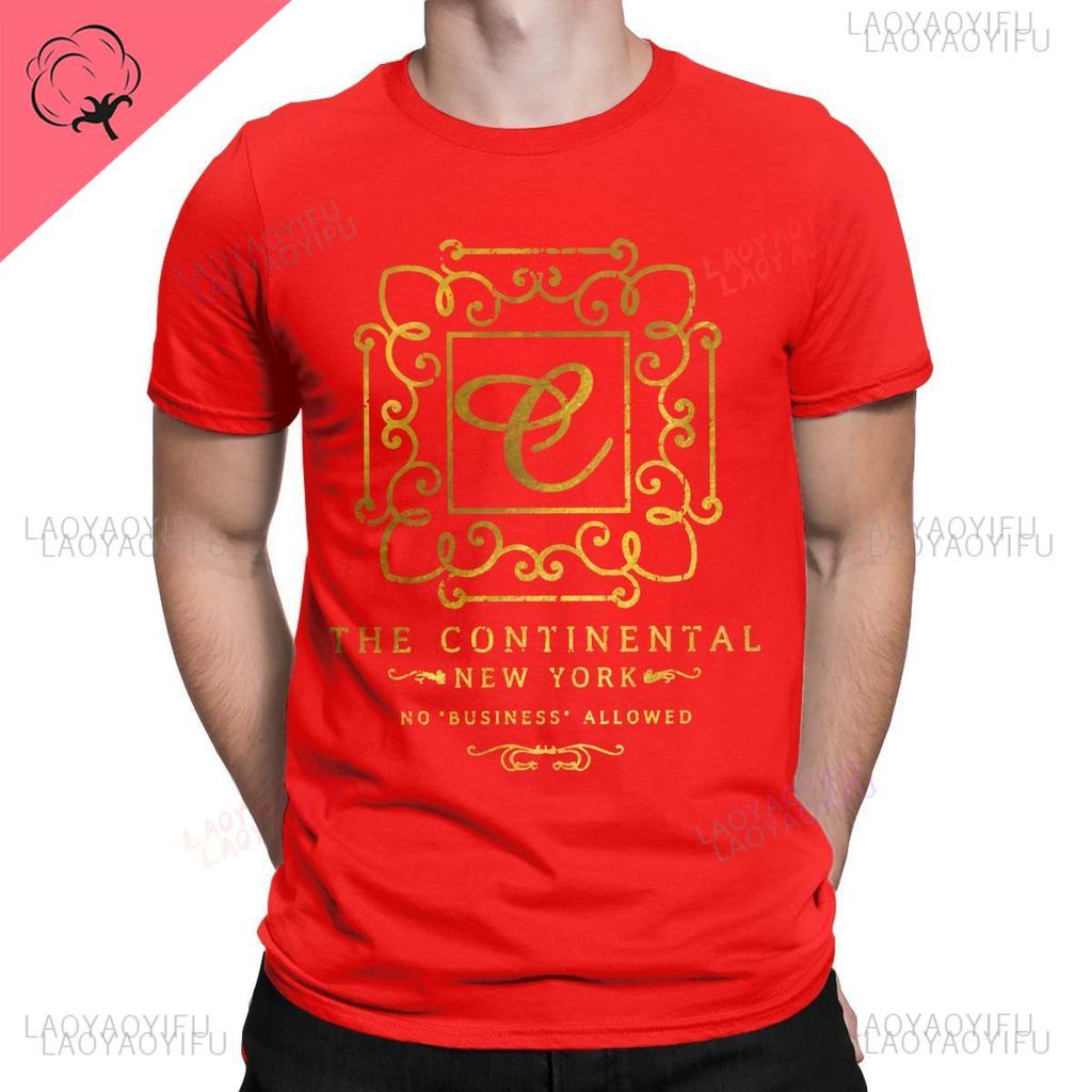 The Continental Hotel Creative Tees Short Sleeve John Wick T Shirts O Neck Casual Shortsleev Graphic Printed Men TShirts Tops