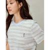 INMAN Women's Casual Striped Embroidered T-Shirt