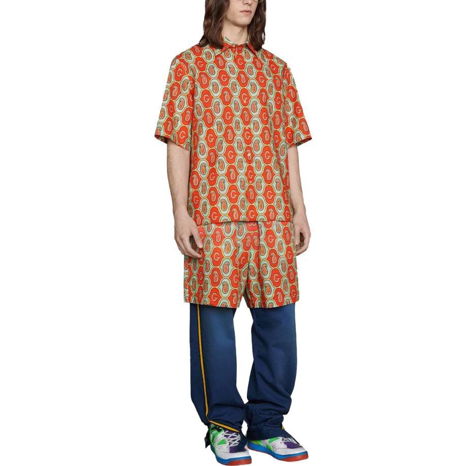 GUCCI Shirts Men's Bright Orange Lapel Moderate Shirt 653979-ZAGQ1-7192