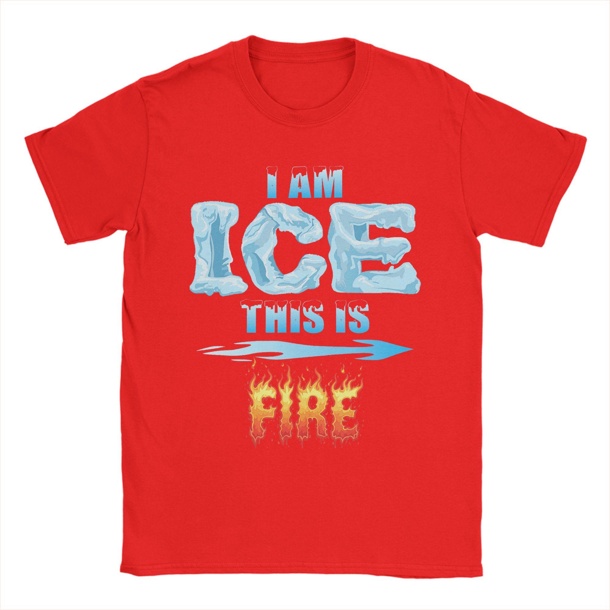 

Casual TShirt Summer Funny Ice and Fire Costume Halloween Leisure TShirts Cotton Tee Shirt for Unisex YK Basic Hot Sale Top Tees S