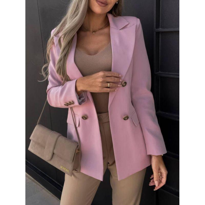 Tooxika New Autumn And Winter Casual Solid Color Double-breasted Suit Jacket