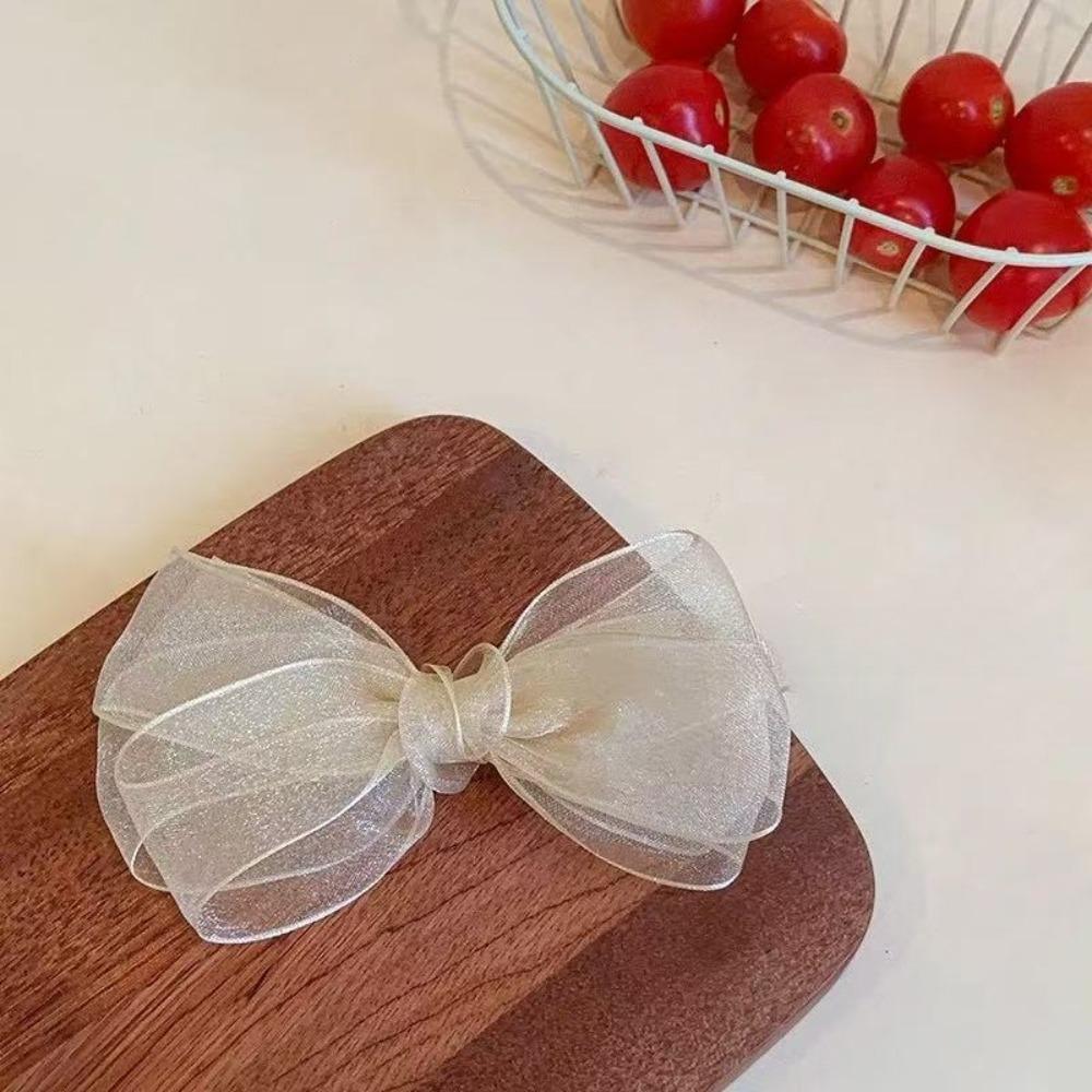 Korean Mesh Gauze Bow Baby Hairpins Fairy Princess Girl Back Head Hair Clips Top Clips Side Clip Kids Headwear Bair Accessories