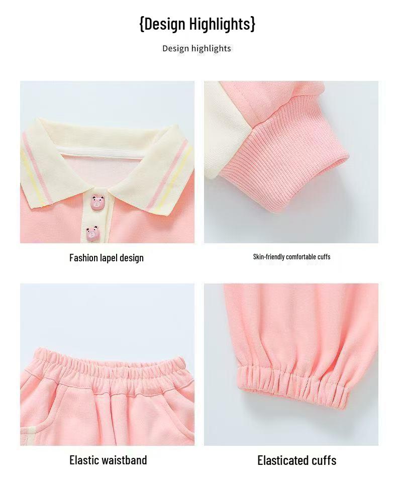 2025 Spring Stylish Two-Piece Cartoon Suit for Girls - Casual Autumn Wear