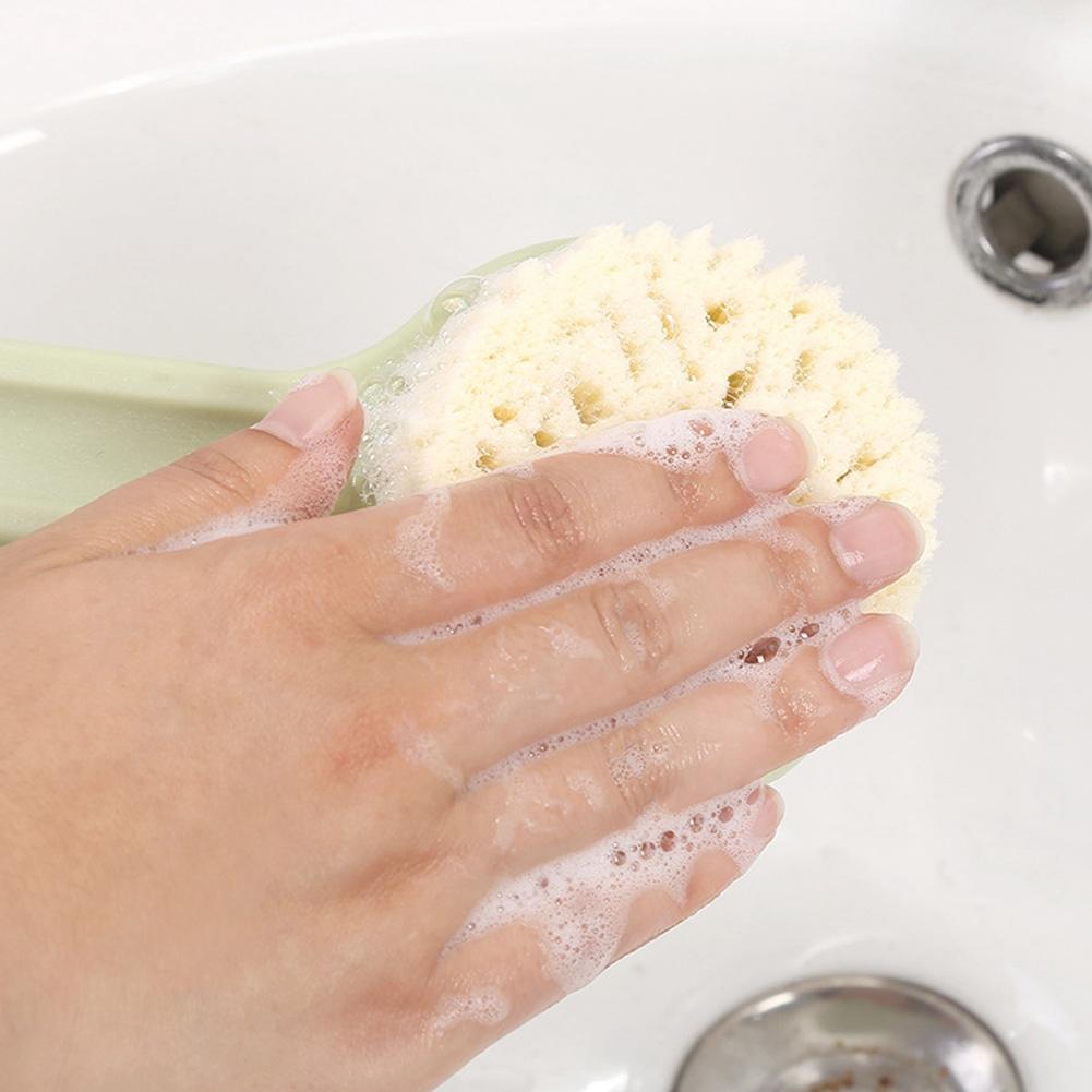 Handle Soft Hair Bath Brush Skin   Clning Exfoliating Body Scrubber Shower Brush