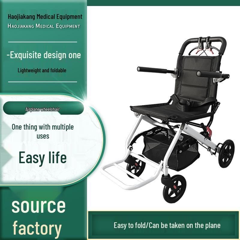 Portable Lightweight Folding Travel Wheelchair for Elderly Mobility