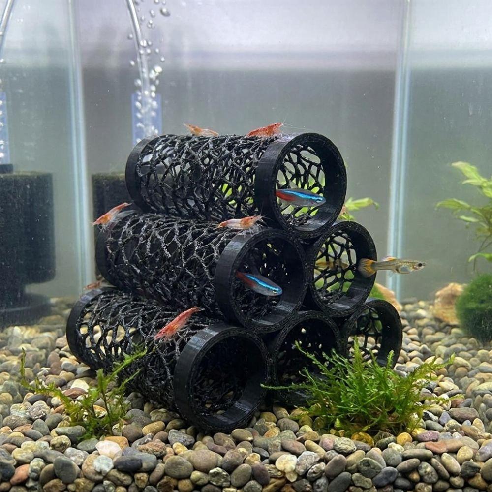 3-10 Holes Fish Shrimp Hideout Shelter Hollow Out Aquarium Fish Safe Bed  Fish Tank Ornaments