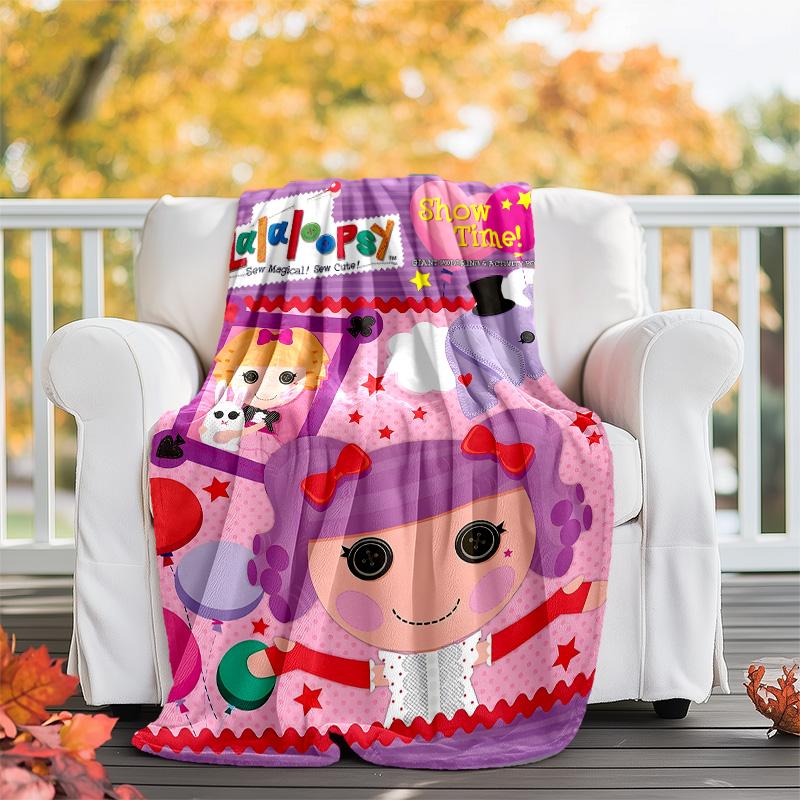 1pc Lalaloopsy1 Theme Blanket - Digital Print, Polyester, Cozy for All Seasons, Perfect for Outdoor, Camping, and Travel
