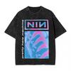 Streetwear Gewaschene T-Shirts Rockband Baumwoll-T-Shirts Nine Inch Nails NIN Mode-T-Shirts für Herren Strand Y2K Retro Custom DIY T-Shirts