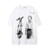 Clothing Men's Original Fuzzy Punk Print Boxy Version Niche 230g Heavy Short-sleeved T-shirt Men's and Women's Summer INS