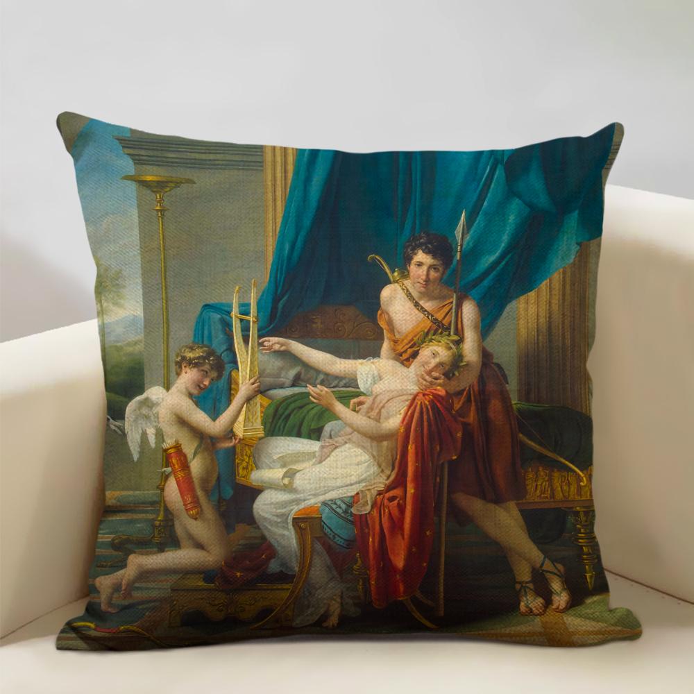 Neoclassicism Home Decorative Napoleon Oil Painting Sofa Throw Pillow Case Rome Spartacus Jacques Luis David Art Cushion Cover