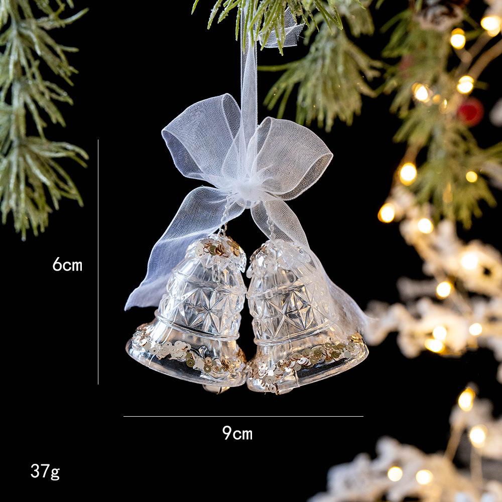 Christmas decorations sequined acrylic transparent pendant snowflake bell pendant Christmas tree pendant