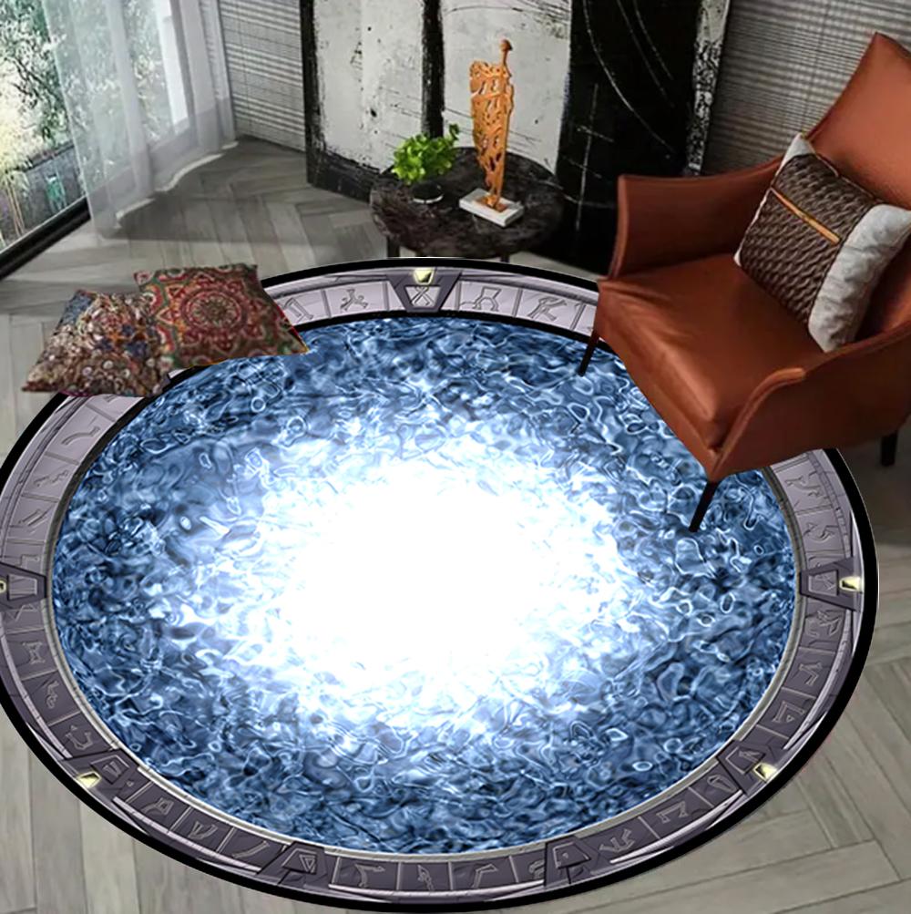 Pool Themed Round Area Mat Non-Slip Floor Mat Entryway Bedroom Living Room Coffee Table Rug