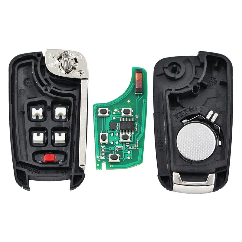 5 Button Folding Flip Remote Key for Chevrolet Camaro Cruze Equinox Impala Spark Sonic Volt 315Mhz/433Mhz ID46 Chip Uncut Blade