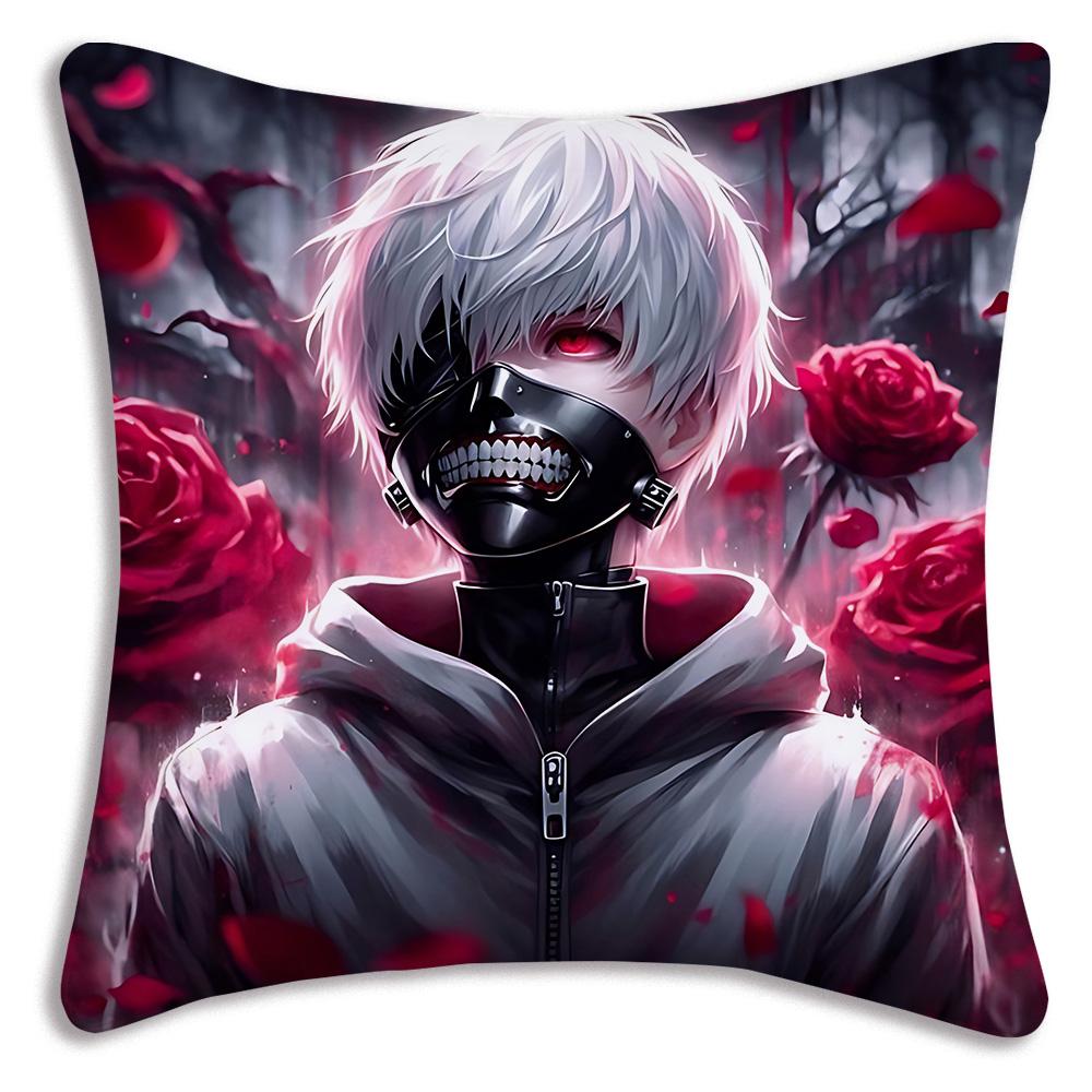 Anime For Tokyos Ghouls-Pillow Covers Cartoon Sofa Decorative Home Double-sided Printing Short Plush Cute Cushion Cover