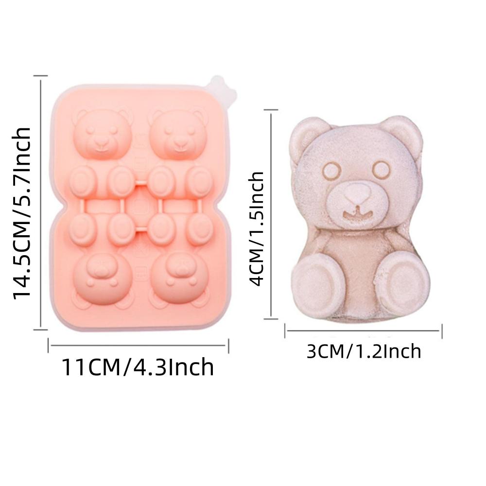 Silicone Ice Cube Tray,Cute Bear Ice Molds,Easy Release Reusable Chocolate Molds To Decorate Drink Coffee Juice Cocktail Whiskey