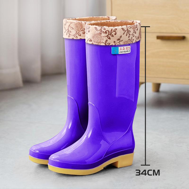 2025 New Women's Water Shoes Outdoor Plastic Wear-resistant High Tube Kitchen Work Rain Shoes Women