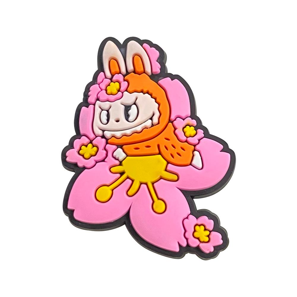 Adorable Cartoon Labubu Clog Shoe Charms - PVC Decoration & Flower Accessories