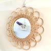  Natural Rattan Innovative Art Decorative Makeup Mirror Dressing Living Room Bathroom Wall Hanging Craft