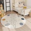 Cute Cartoon Style Rugs for Bedroom Round Hopscotch Children's Mat Soft Non-slip Nursery Carpet Washable Children Crawling Rug