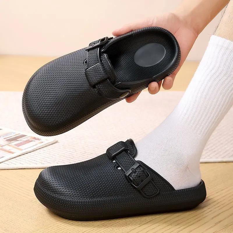 Fashion Men's Shoe Platform Mules Half Beach Slides Fun Eva Low Price Clappers 2025 Designer Luxury Trend Casual Original Male Slipper