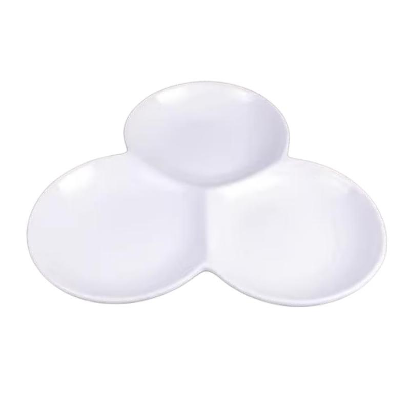 Qianxing Ceramic 3-Compartment Round Plate